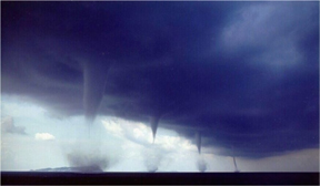 Tornadoes in a line